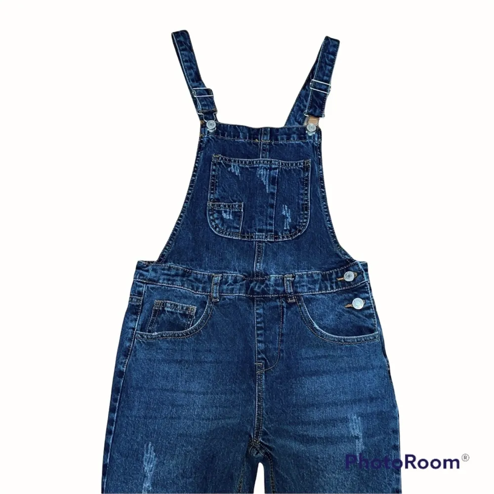 Denim & Co distressed denim overalls - Image 2