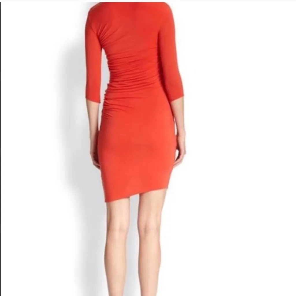 Helmut Lang Ruched Jersey Dress Size Small - Image 2