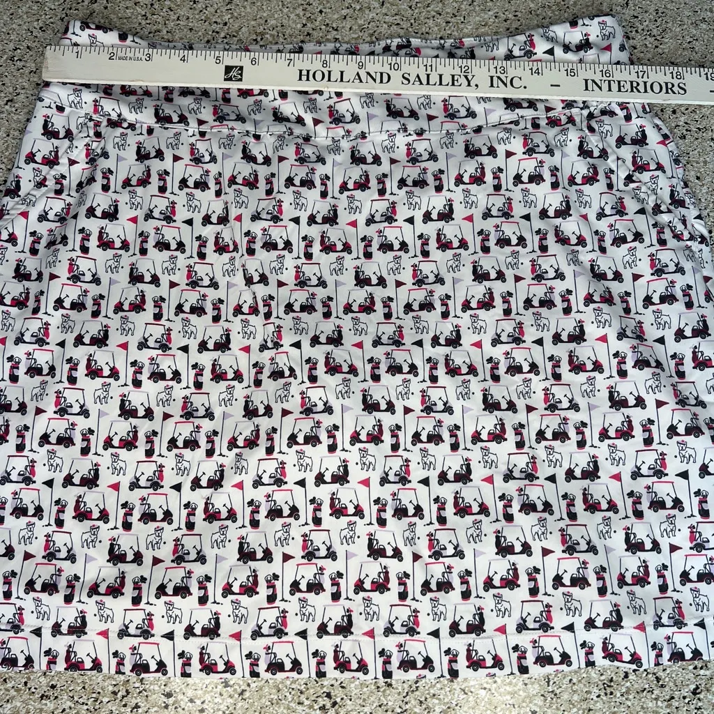 Coral Bay Golf Skort Sz M – Cute Dog Print Activewear Skirt with Shorts White Size M - Image 2