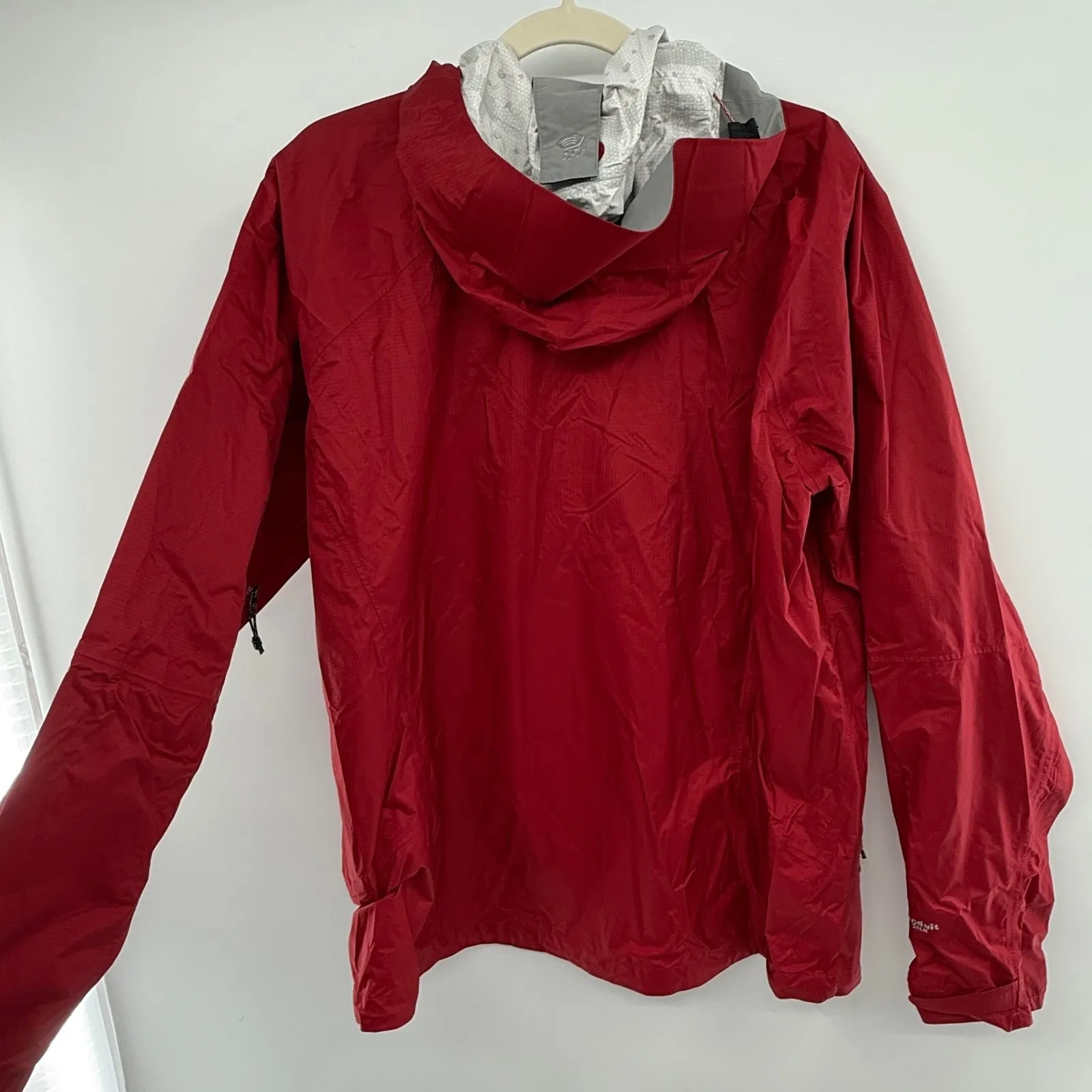 Mountain Hardwear Red Hooded Rain Jacket Women's XL Waterproof Windbreaker - Image 5