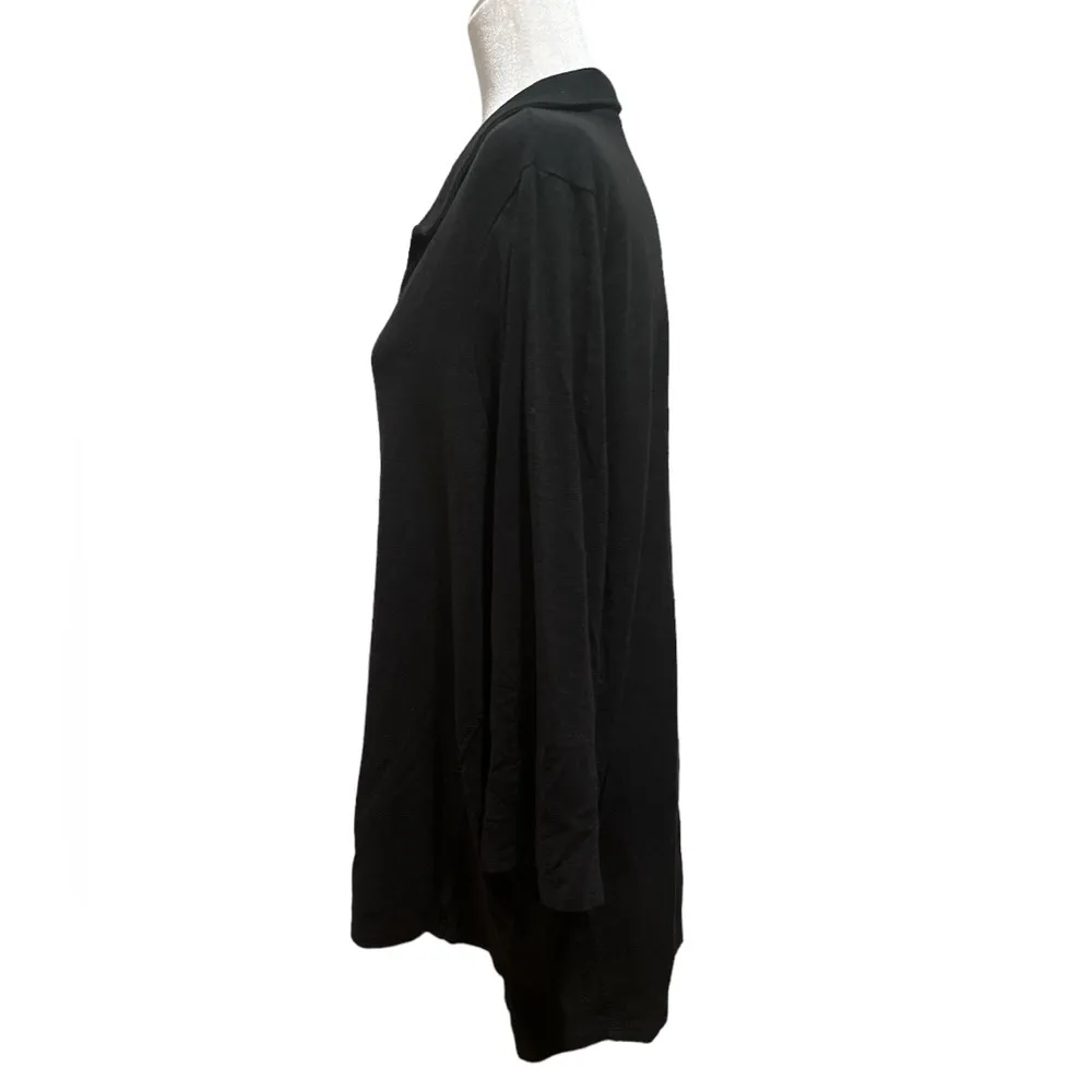 🔵 SALE 3/$25 41 HAWTHORN BLACK PULLOVER KNIT COLLARED TUNIC STYLE TOP 2X PLUS - Image 3