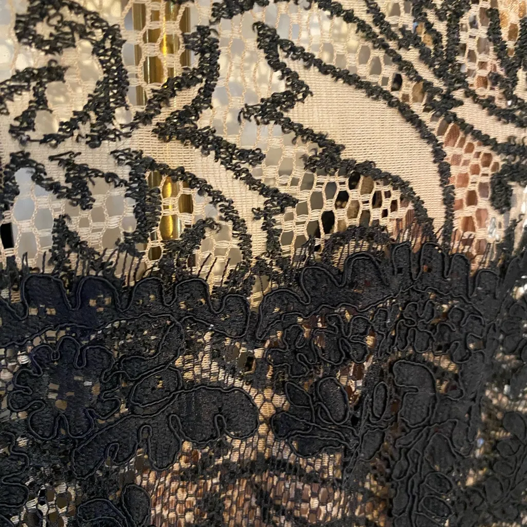 Tracy Reese Black Lace Midi Cocktail Dress Holiday party Black tie Christmas - Image 14