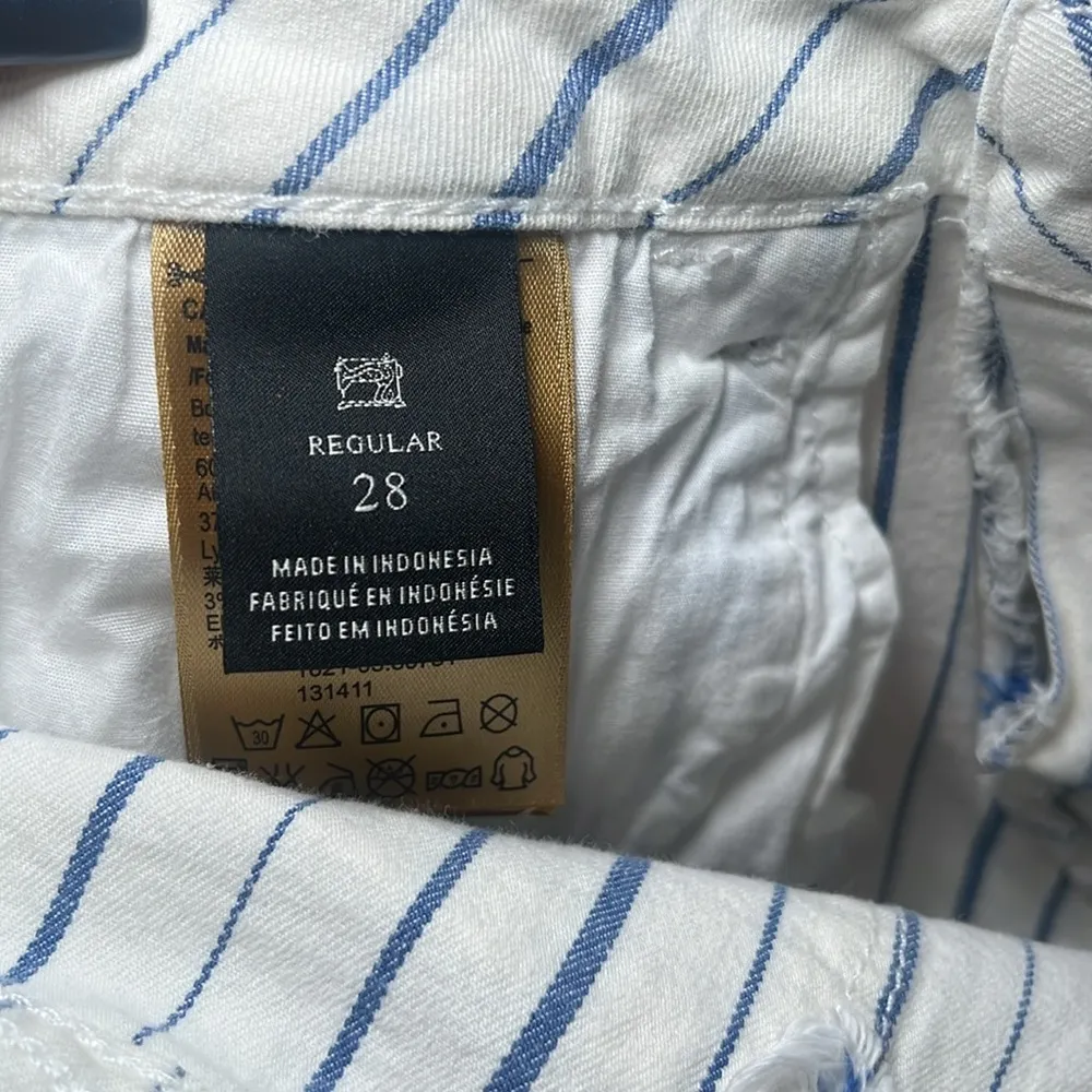 Scotch & Soda‎ Downtown Surf La Bohemienne Mid Rise Skinny White Blue Striped - Image 5