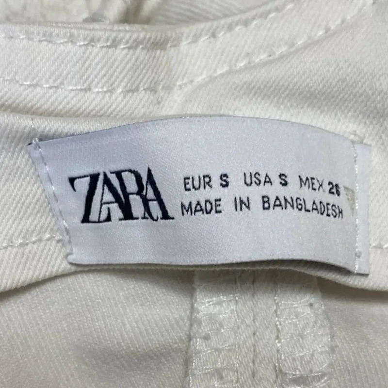 Zara White Denim Sleeveless Zip Crop Bandeau Bustier Corset Vest Tank Top Size S - Image 3