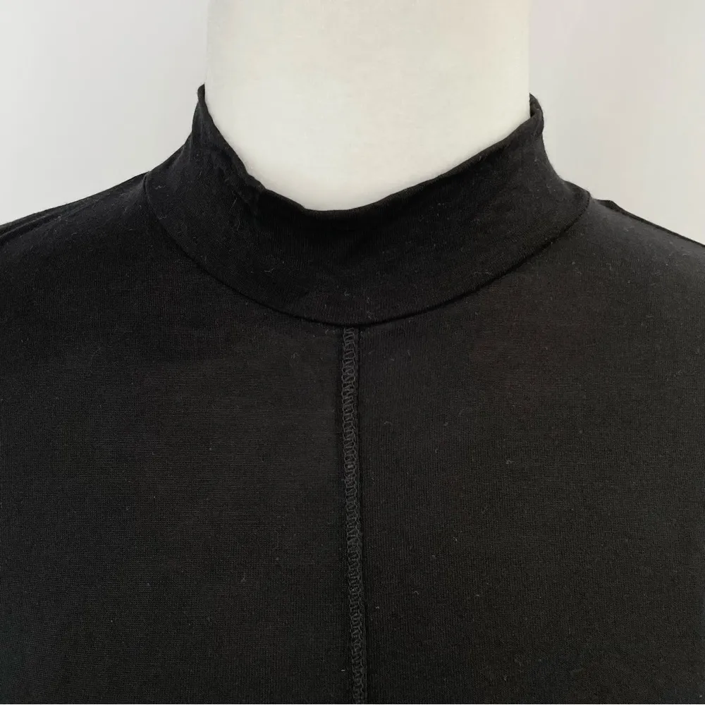 Mock Neck Dolman Short Sleeve Top Black Size Small - Image 4