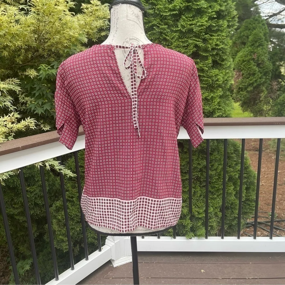 MADEWELL Silk Premiere Bow-Back Tee in Ascot Tile Sz XS - Image 5