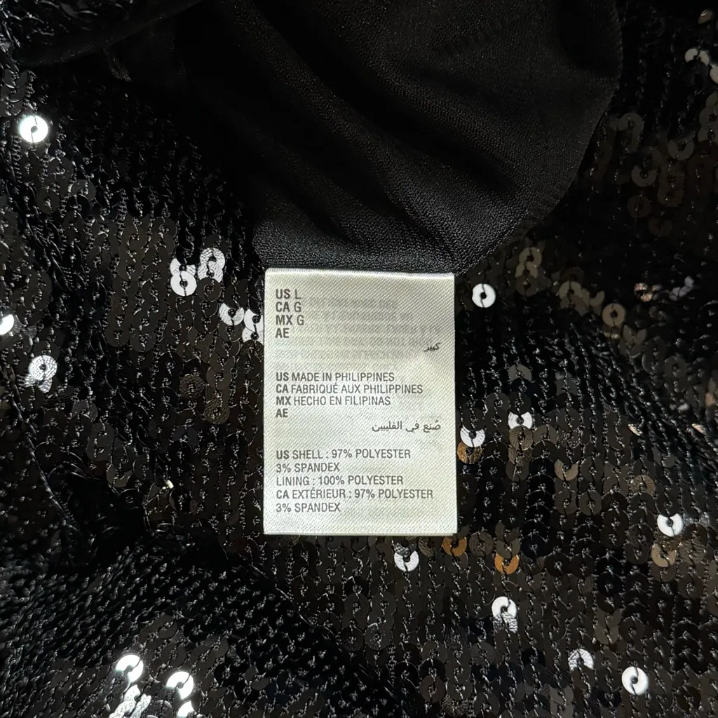 NWT INC International Concepts Sequin High Rise Straight Leg Pants Black Large - Image 10