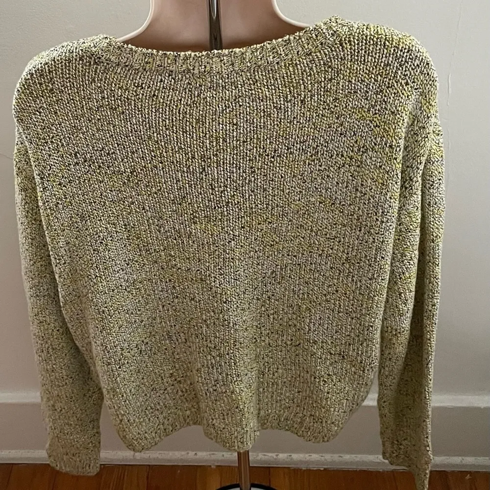 COS yellow marled cotton blend crewneck long sleeve sweater, size S minimalist - Image 6