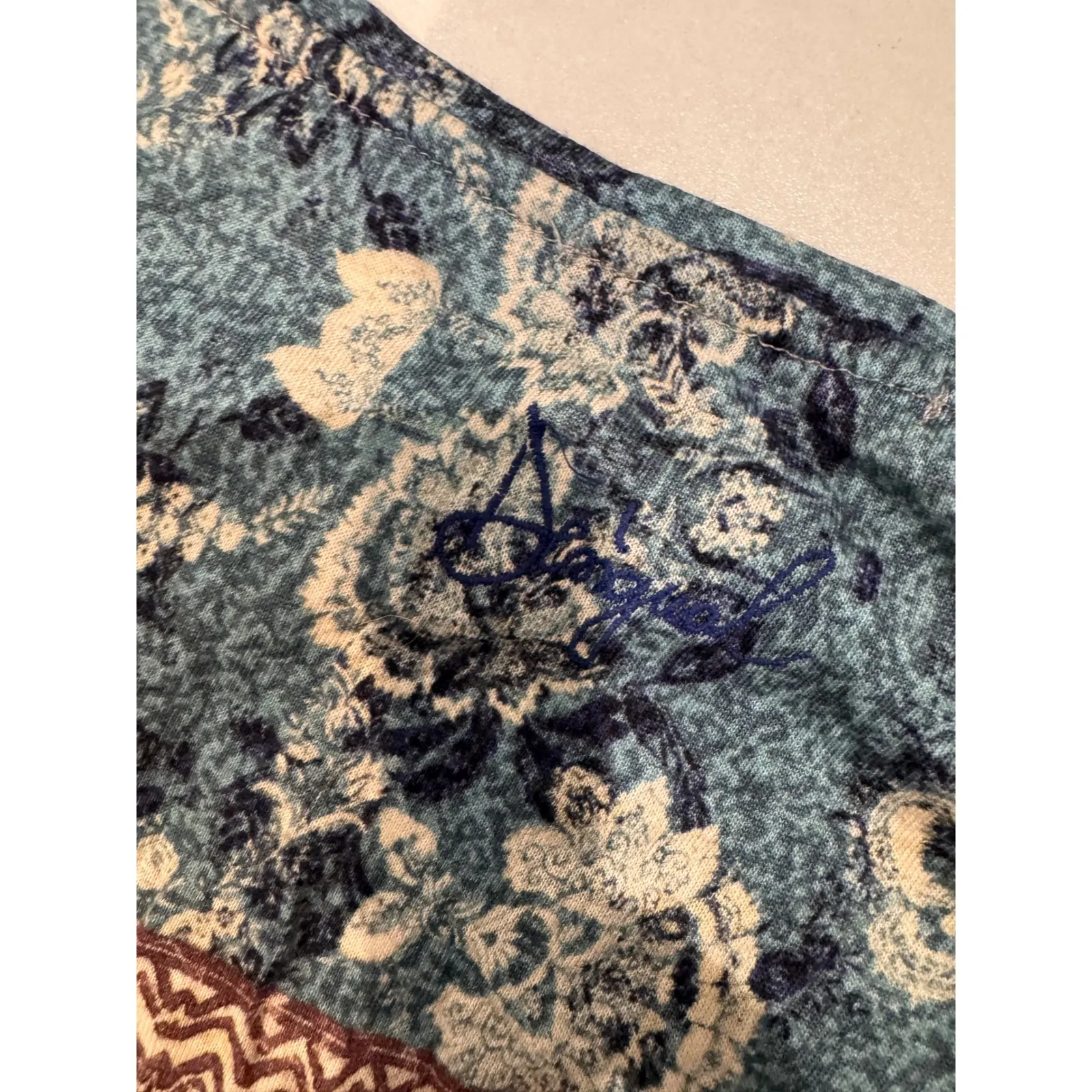 Desigual Women Size L Boho Short Sleeve Top Ethnic Geometric Vibrant Abstract - Image 9