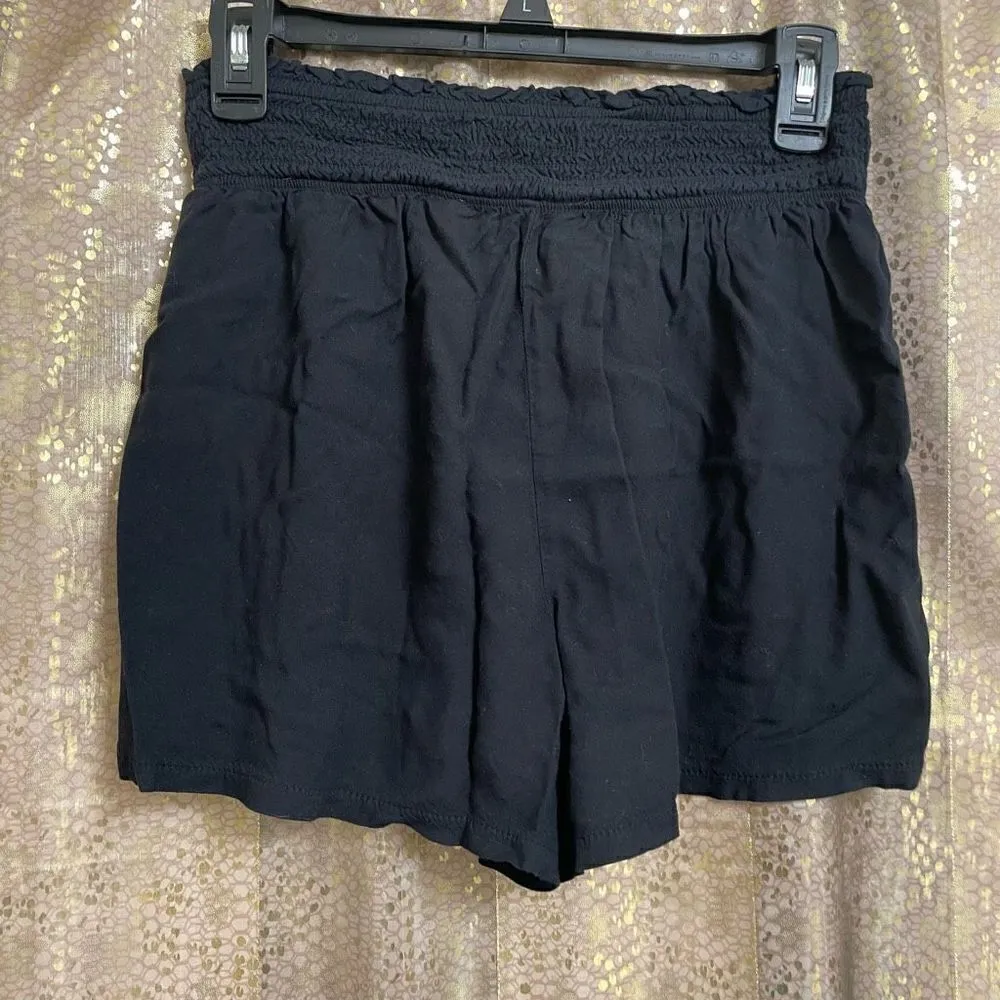 Abercrombie & Fitch Women’s Small Black Pull on Drawstring Ruched Shorts Stretch - Image 2