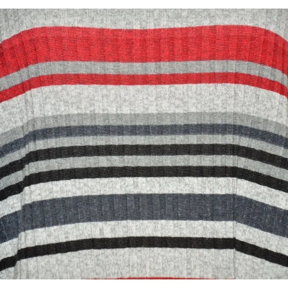 Alfred Dunner Women's 2X Striped Ribbed 3/4 Sleeve Knit Top Shirt Beaded V-Neck - Image 4