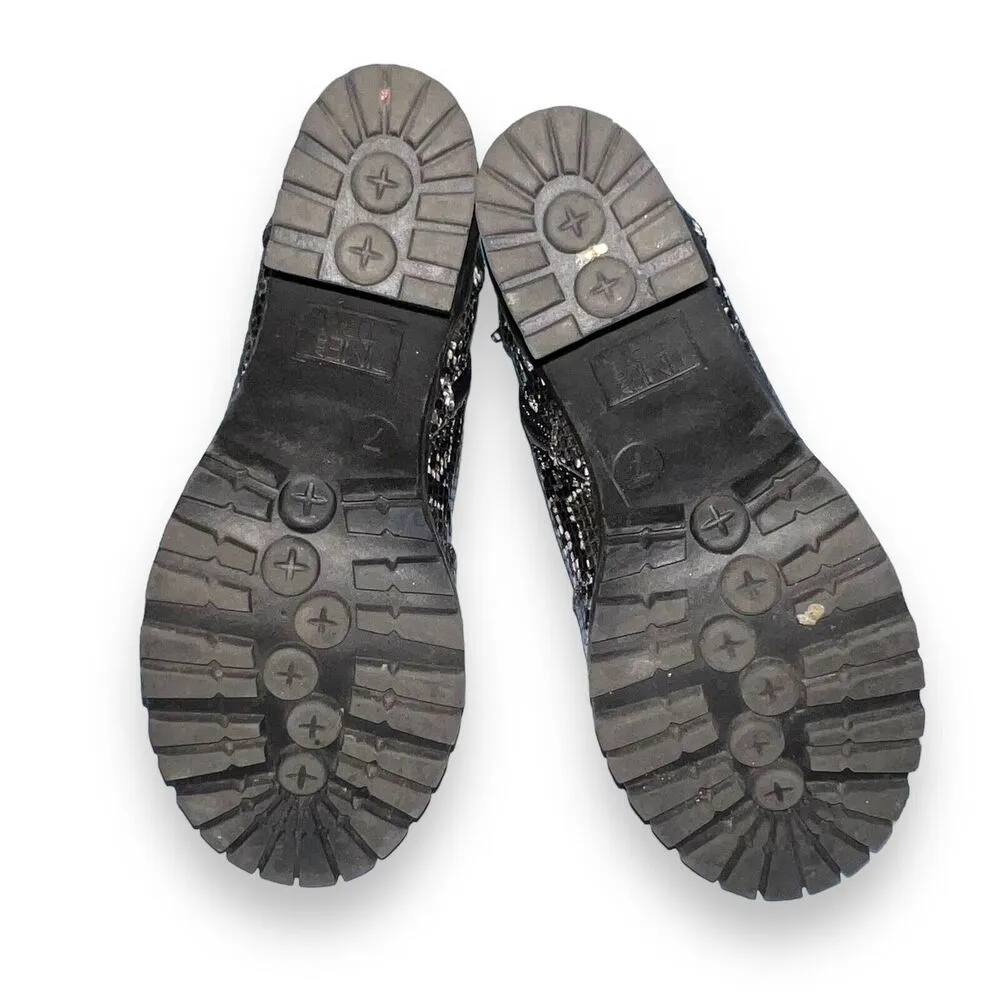 Time and Tru Womens Snakeskin Ankle Boots Moto Combat Biker Chunky Heeled Size 7 - Image 7