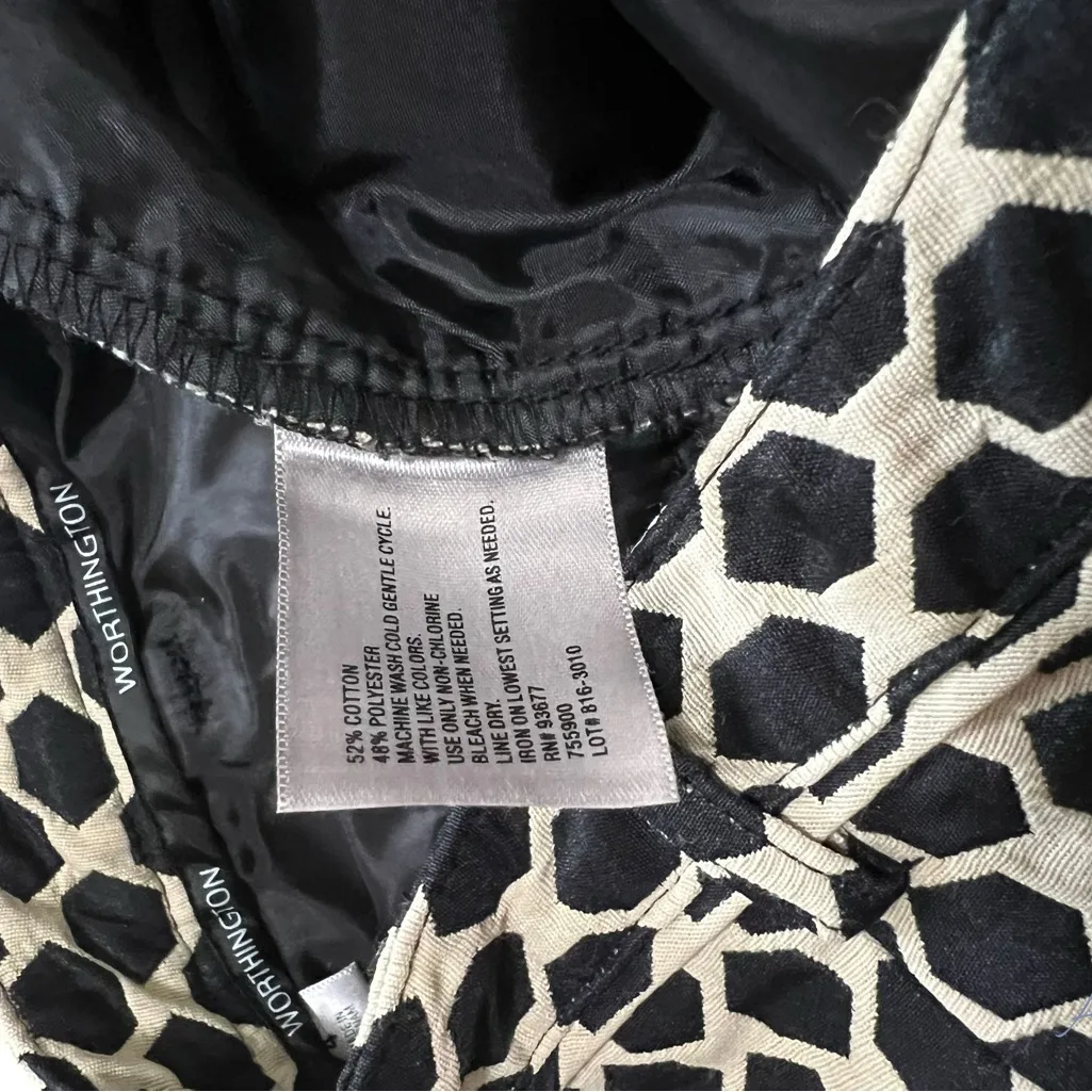 Worthington Black and Tan Geometric Pants - Image 3