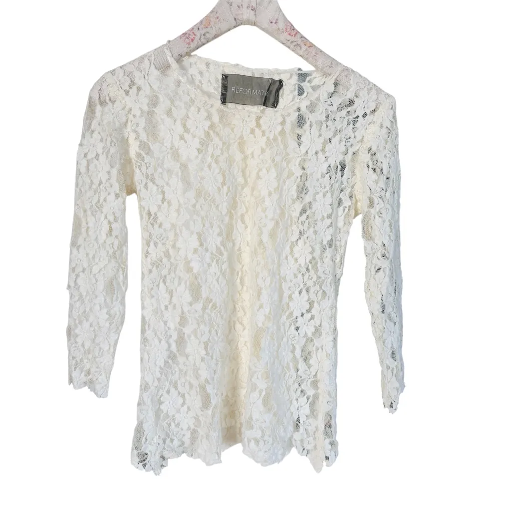 Reformation lace top EUC - Image 2