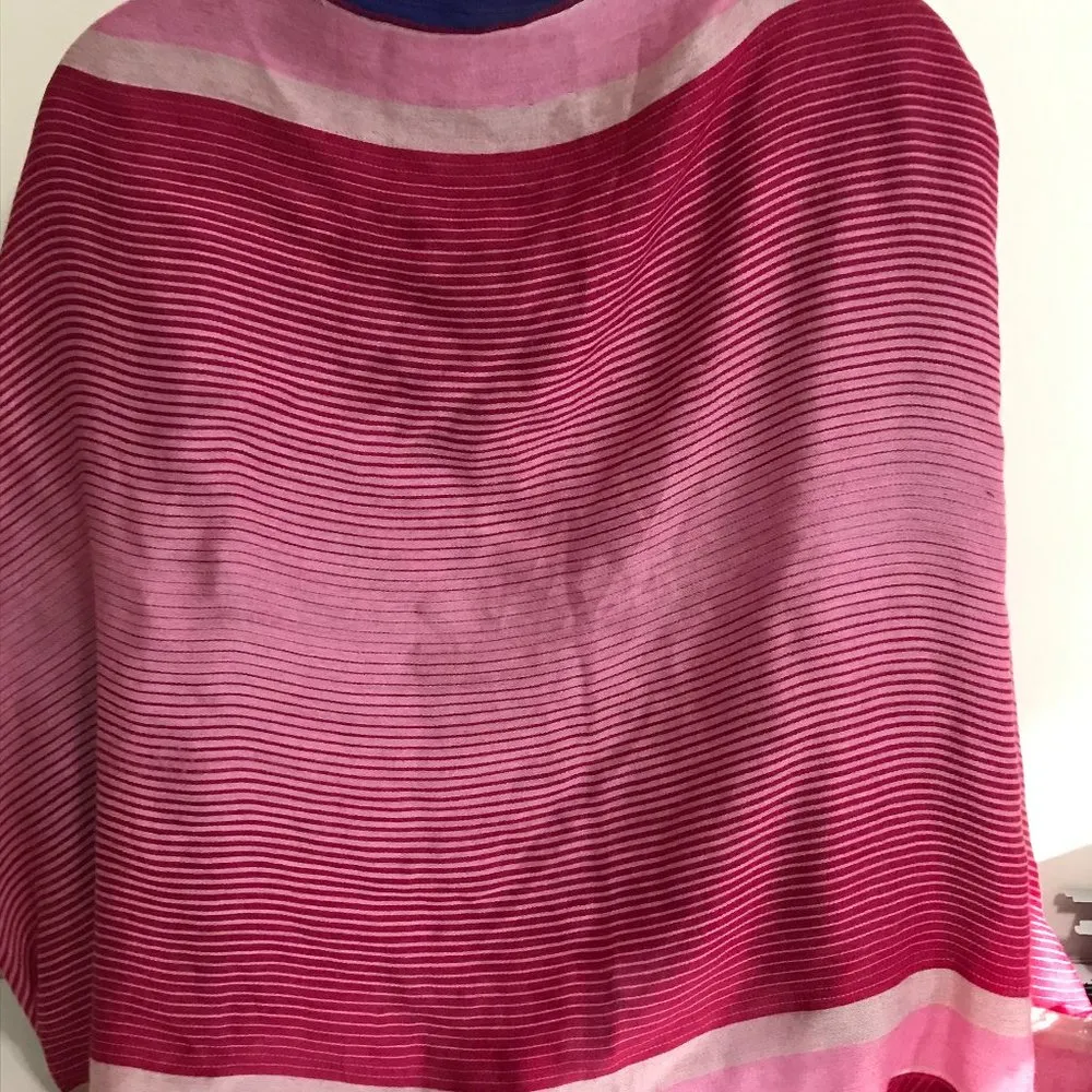 Sheer Red/Pink Ombre Wrap Shawl Red - Image 2