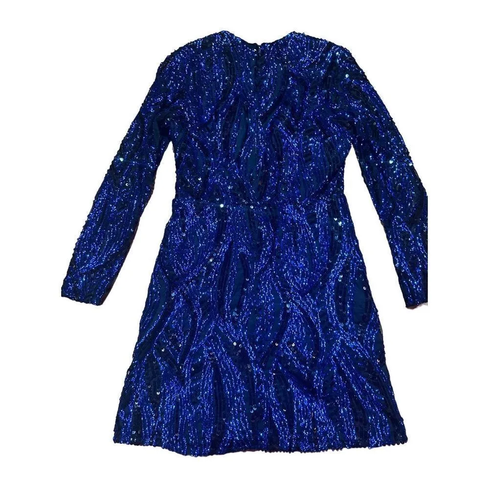 French Connection Deniz Embellished Mini Dress in color Surf The Web sz 6 - Image 7