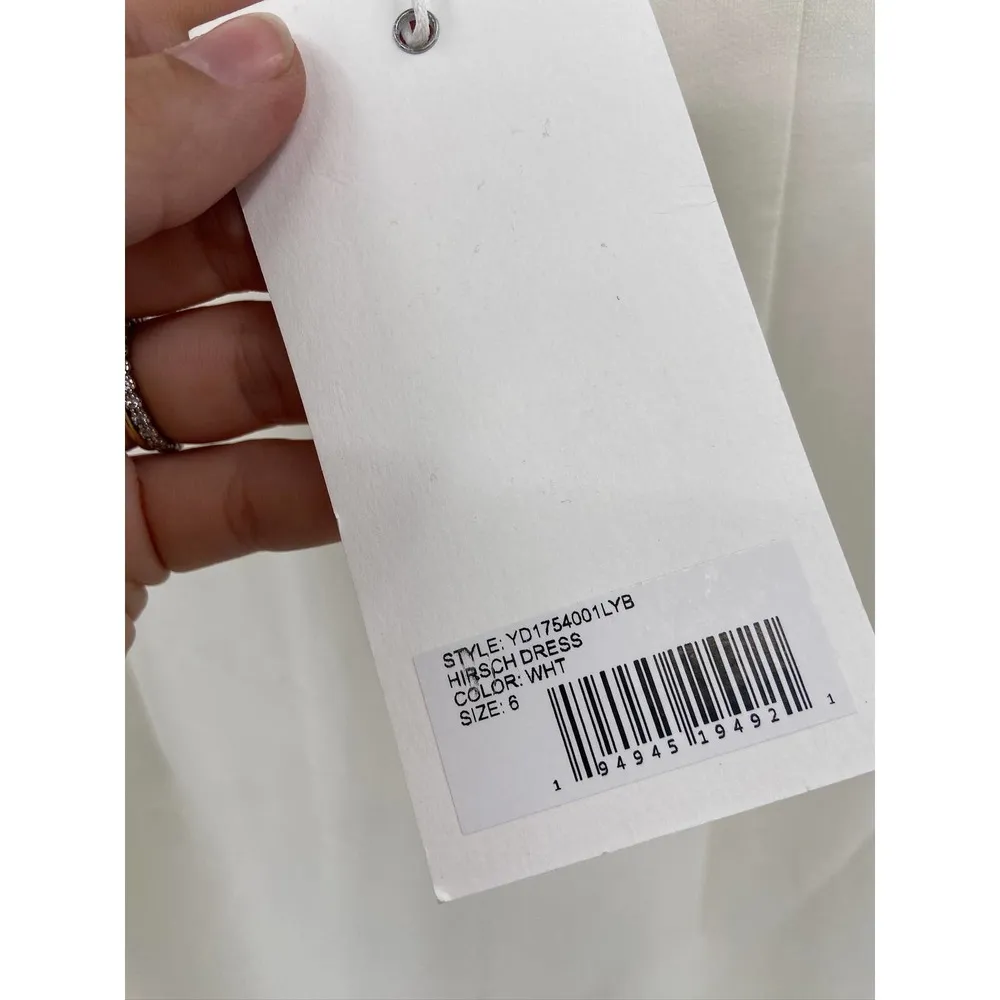 Likely Hirsch White Sleeveless V-Neck Trumpet Midi Dress Size 6 NWT - Image 5