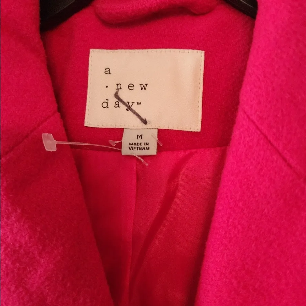 A New Day Belted Single Button Coat light red  Houndstooth - size medium - Image 3