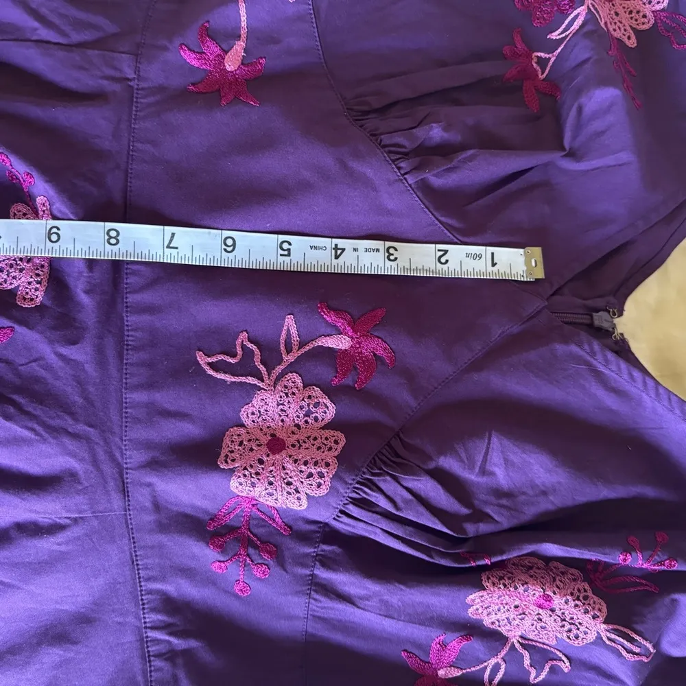 eShakti Purple Dress with Pink floral embroidery - Image 15