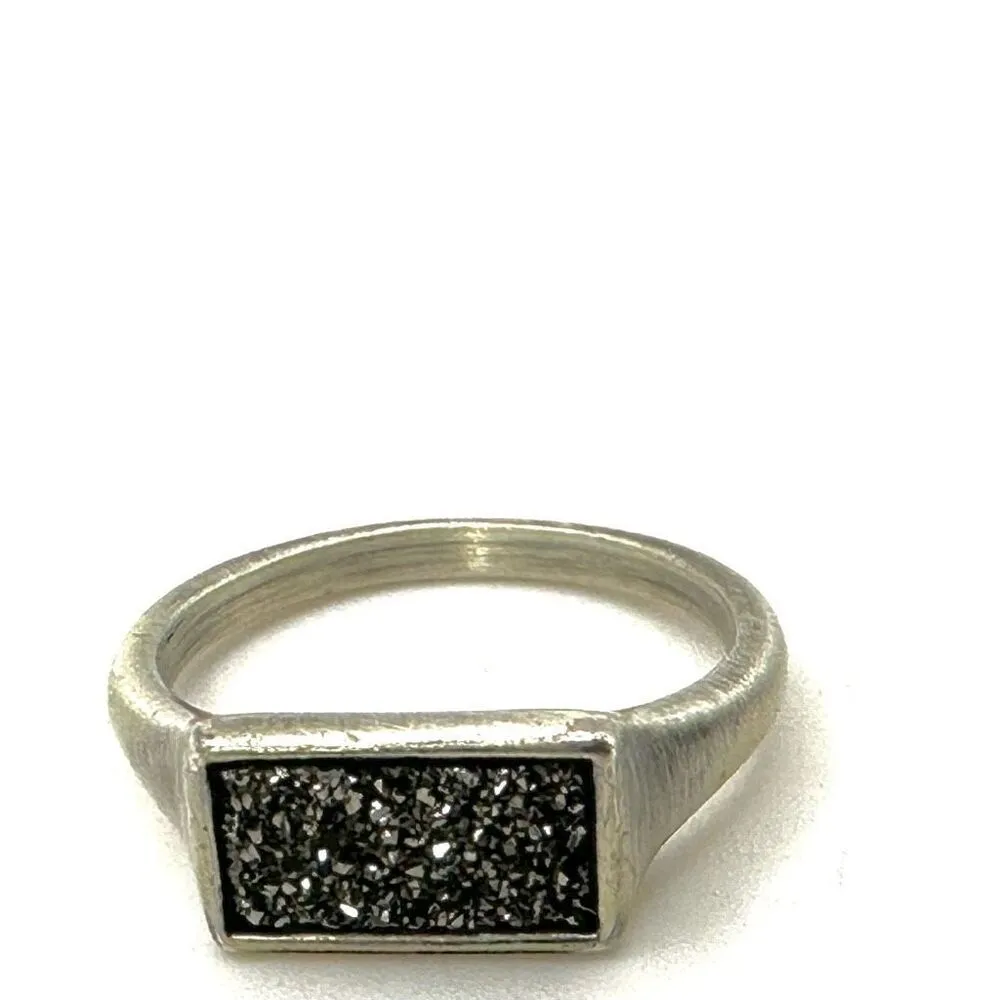 Kendra Scott black druzy silver plated ring - Image 3