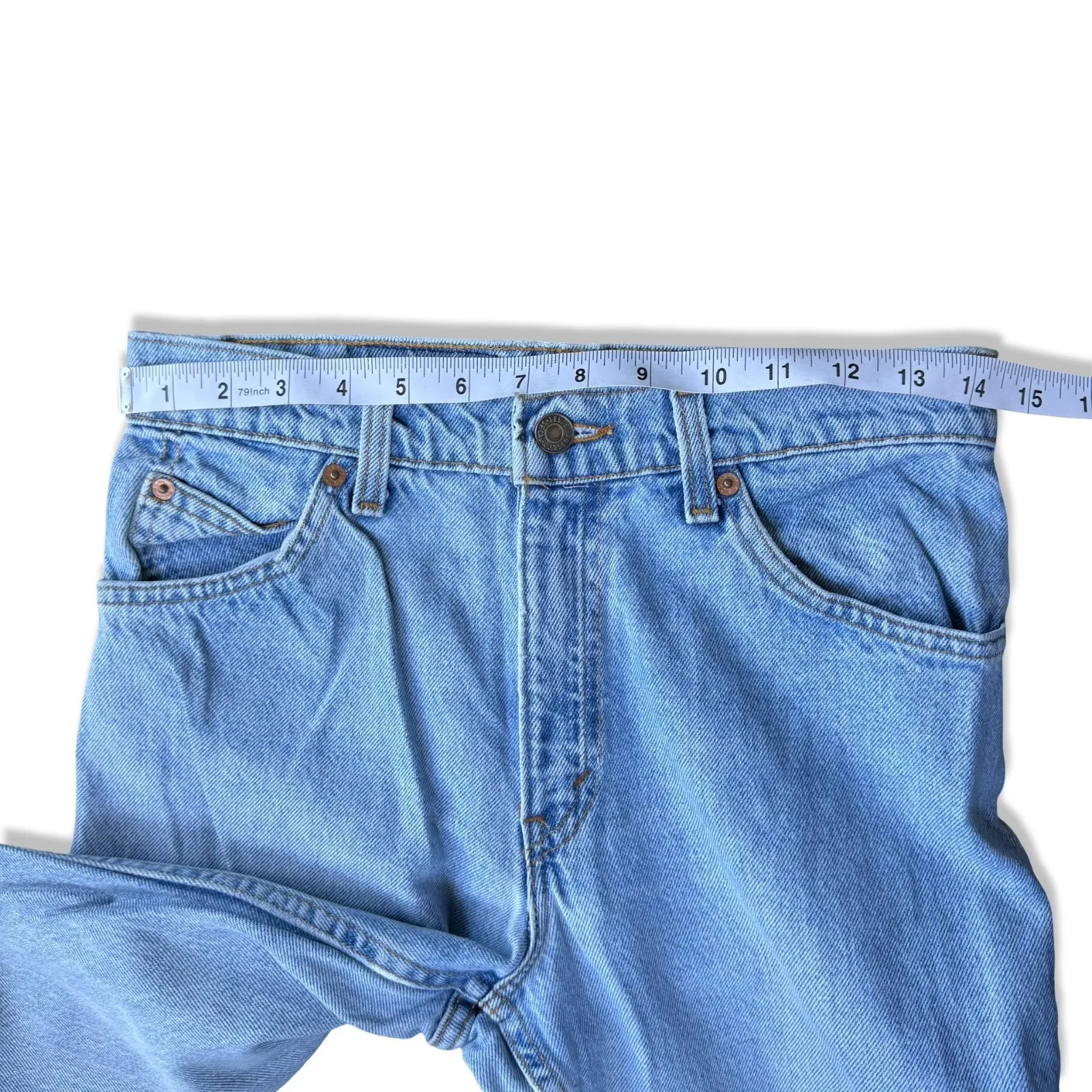 Vintage Levi’s 950 Women’s Blue Jeans 7 MED USA Made Relaxed Fit Tapered Leg - Image 8