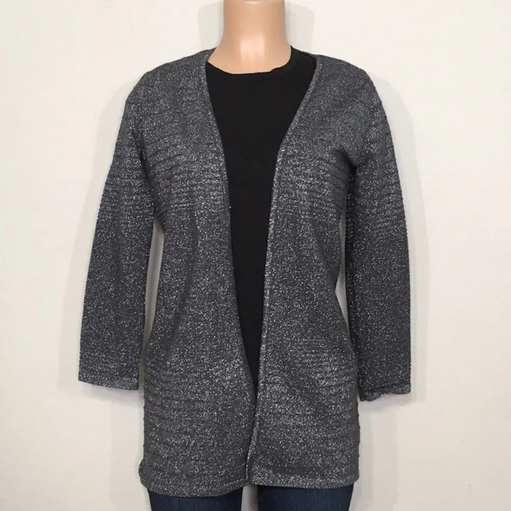 New. Alfani Blue/gray and silver metallic sweater jacket. New - Image 4