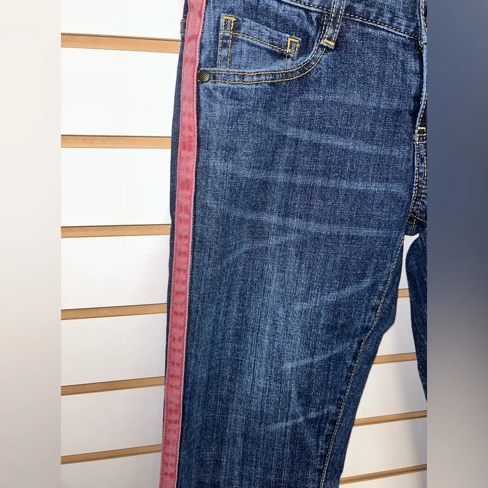 CAbi 327 Johnny Cropped Tux Denim Jeans with Red Stripe 5 Pocket Women's Size 2 - Image 2