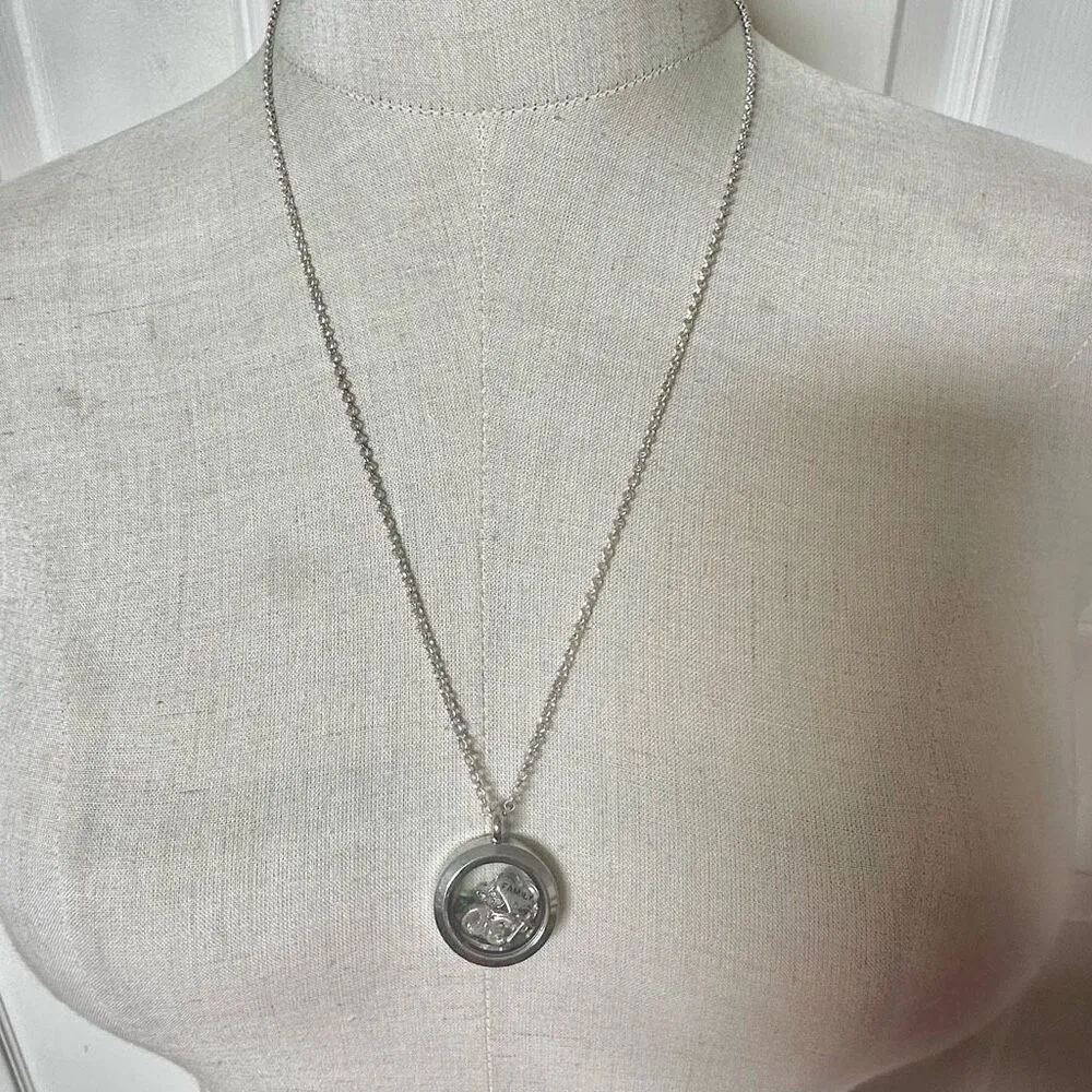 Floating Charm silver tone Locket necklace - Image 6