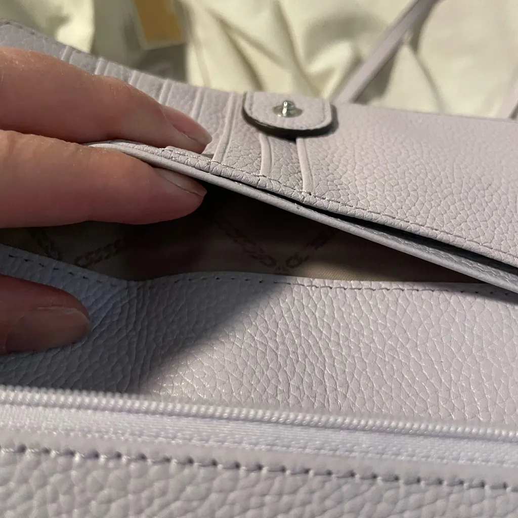 Michael Kors Lavender Crossbody Bag and Wallet Set Pebbled Leather Lilac MK NWT - Image 10