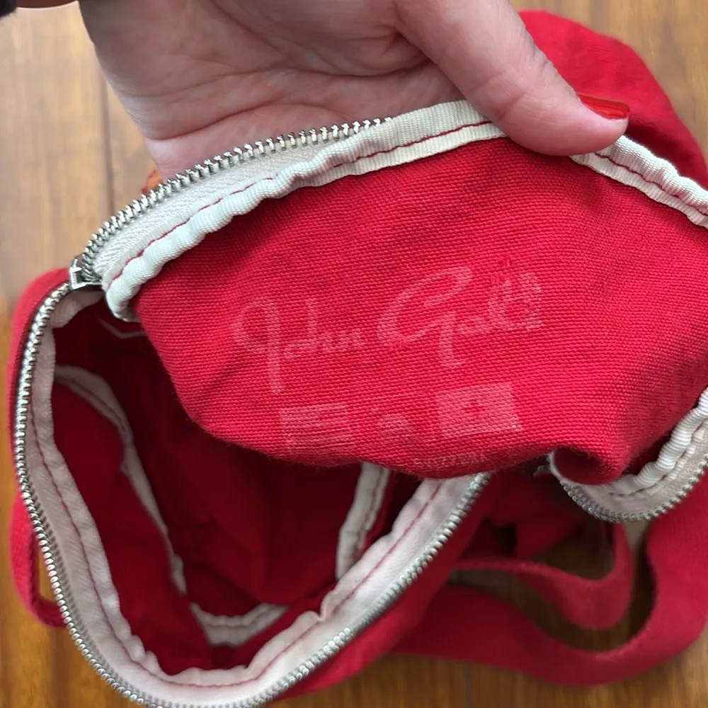 Brandy Melville Red John Galt Fabric Mini Backpack - Image 5