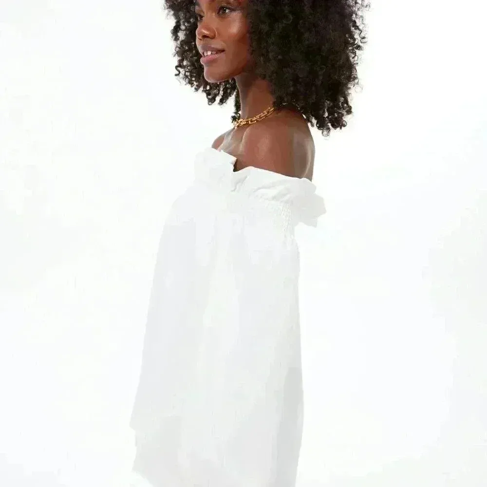 Tuckernuck White Off the Shoulder Marguerite Blouse - Image 3
