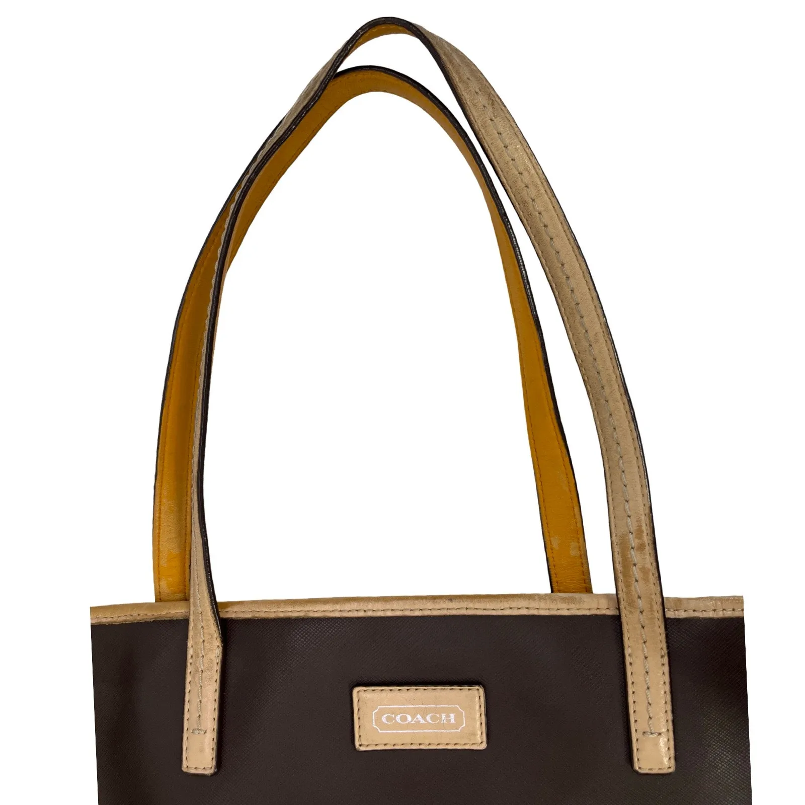 Coach Metro Tote F24341 Brown PVC Leather Trim Shoulder Bag Missing Hangtag - Image 8