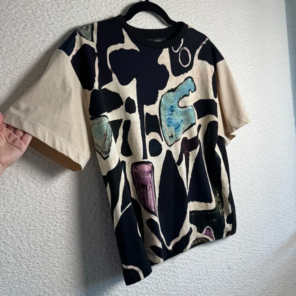 MaxMara Weekend X Phantasie Viterbo Beige and Black Abstract T - Image 4