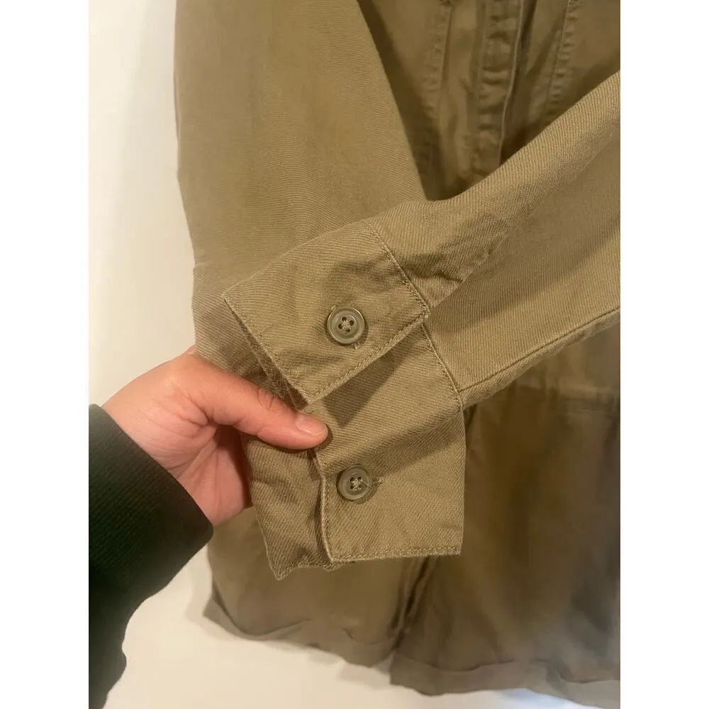 Aeri Minimalist Olive Green Utility Romper Cotton Small - Image 7