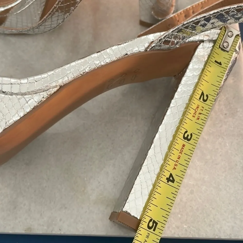 ASOS DESIGN  Nutshell platform barely there heels in silver snake Sz 9 - Image 15