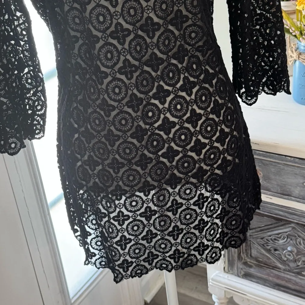 Laundry By Shelli Segal Black Lace Cover-Up – Size Large - Image 3