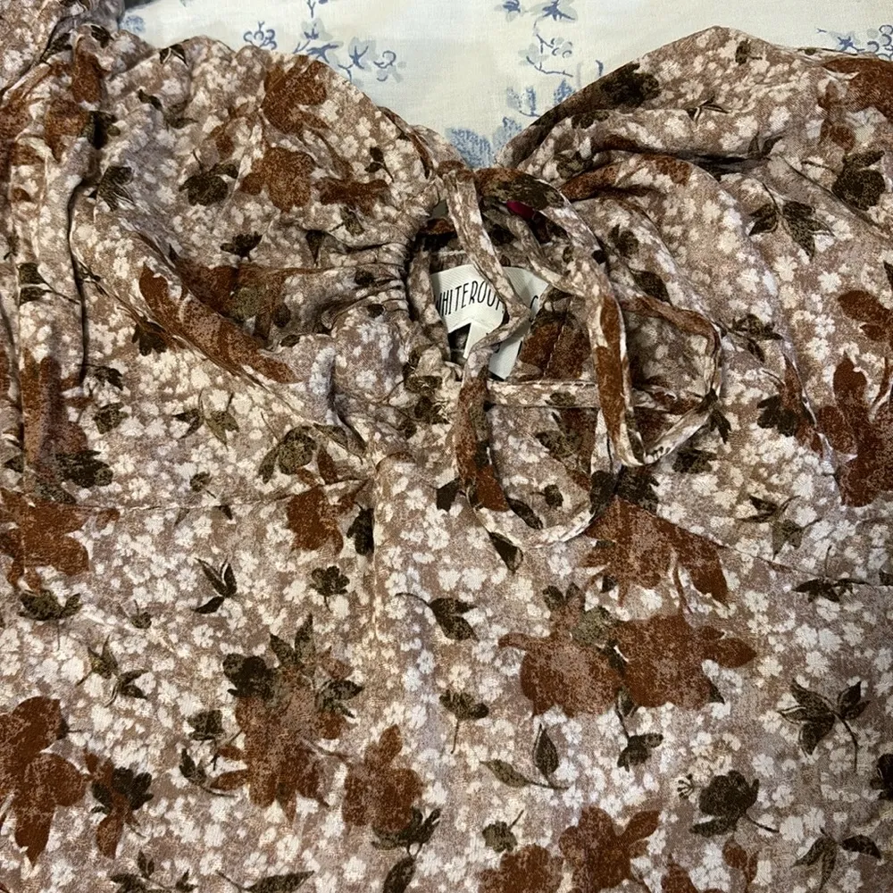 The Room White + Cactus | midi floral dress with puff sleeve and side slit - Image 5