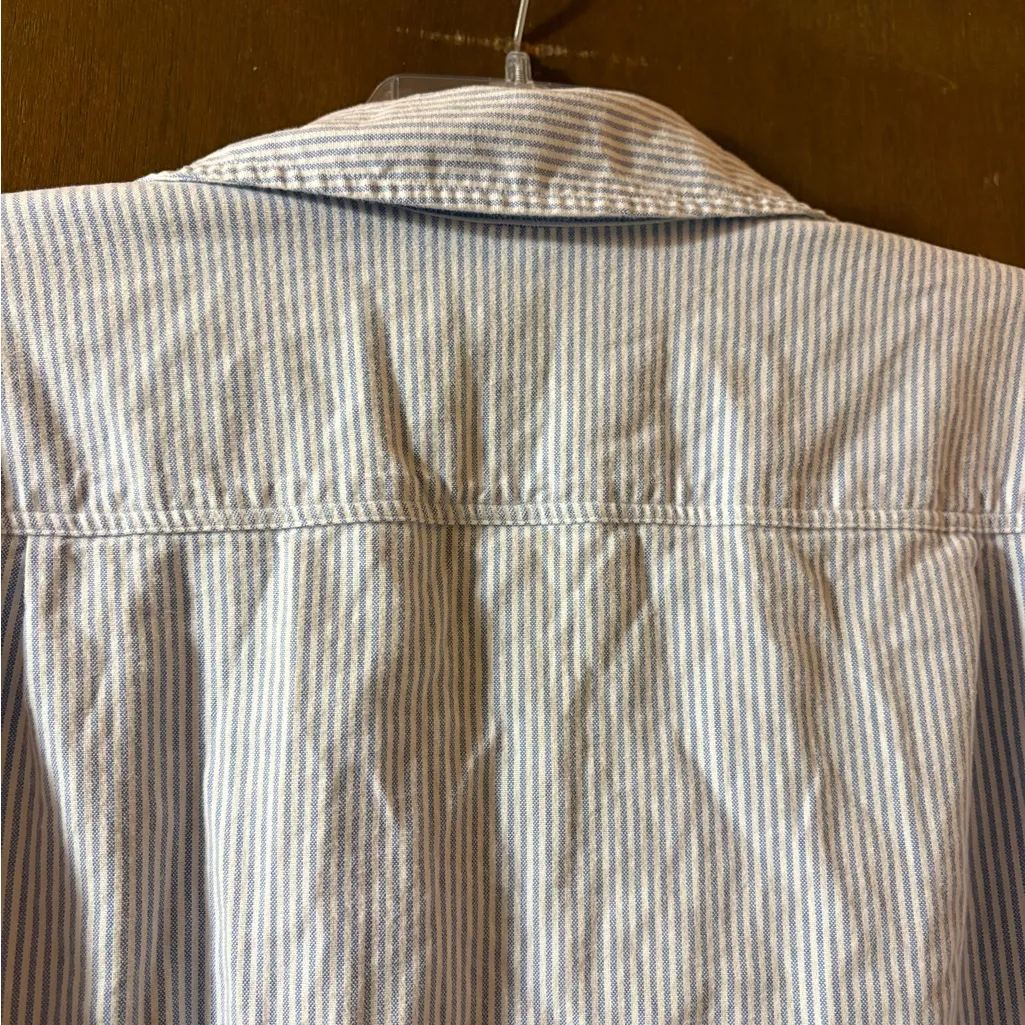 Frank & Eileen Drake Pinstripe Asymmetrical Shirtdress - Image 7