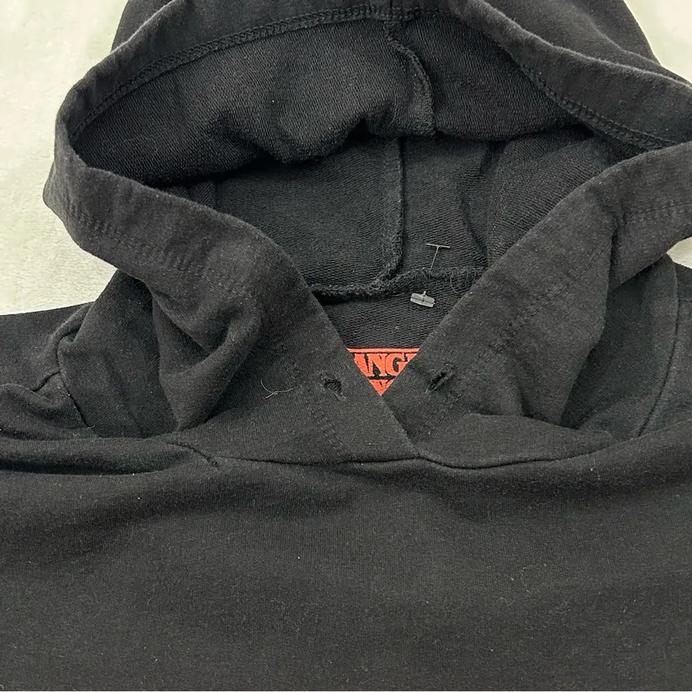 Stranger Things Spell out Graphic Logo Netflix Black Hoodie Sweatshirt Women’s M - Image 3