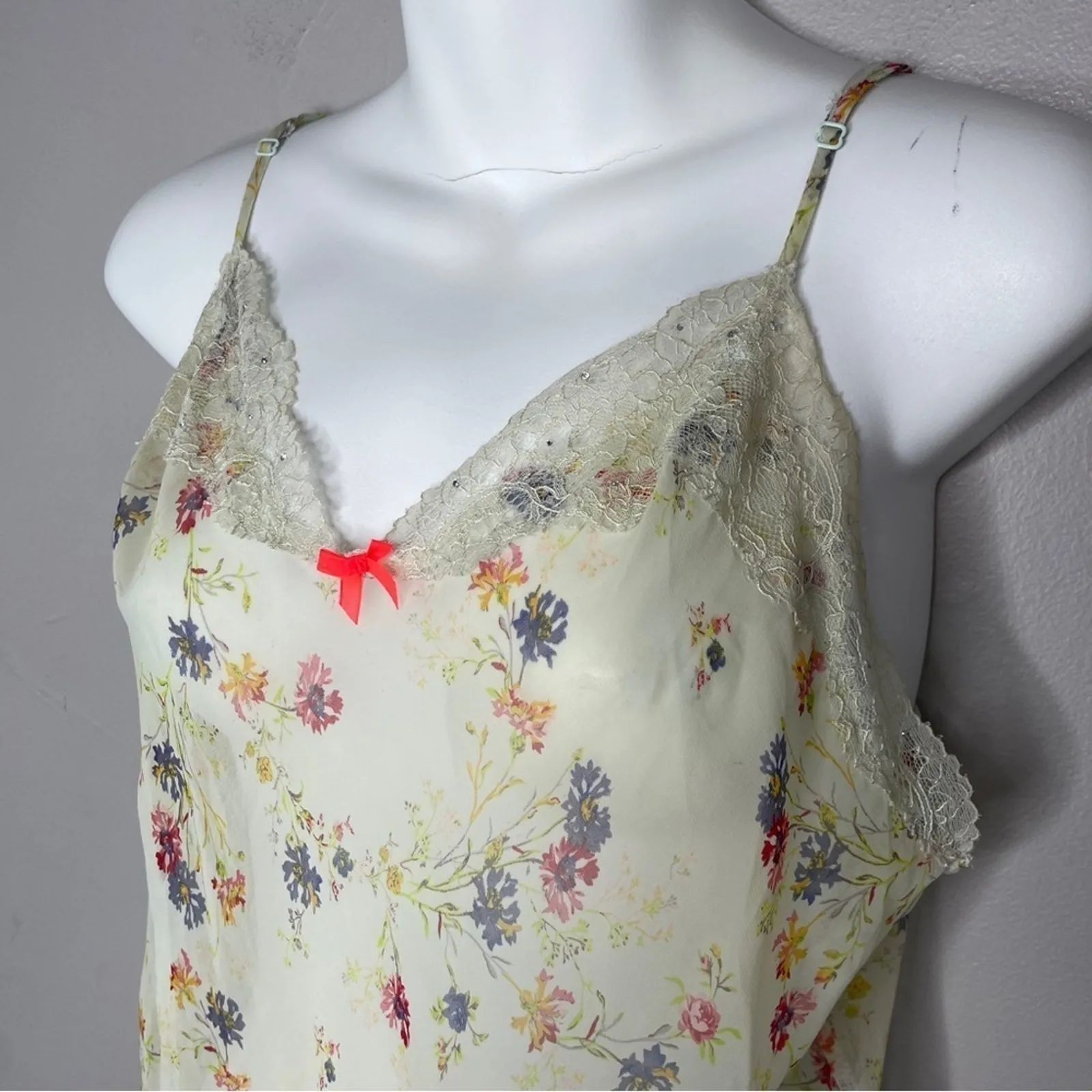 VICTORIAS SECRET Sheer Lace Nightie Womens Size Large Romantic Floral Ethereal - Image 3
