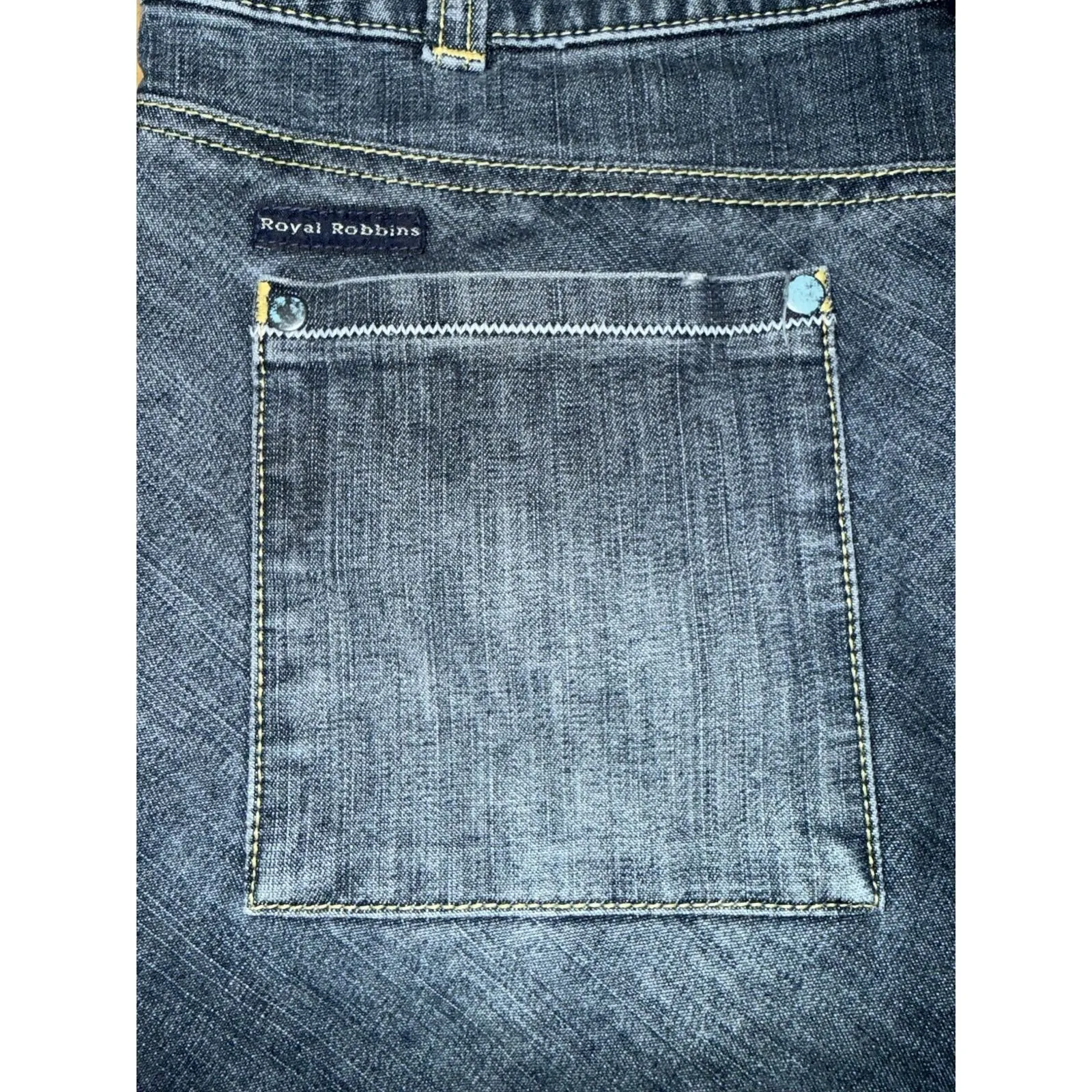 Royal Robbins Women's Sz 6 Button Fly Outdoor Goddess Denim Jean Skirt - Image 5