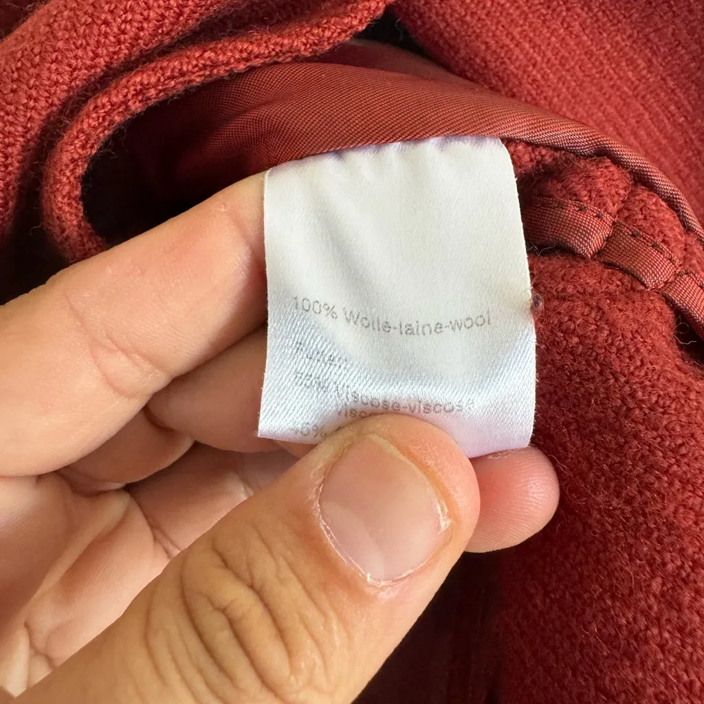 Akris Punto rust orange wool jacket size US12 - Image 4