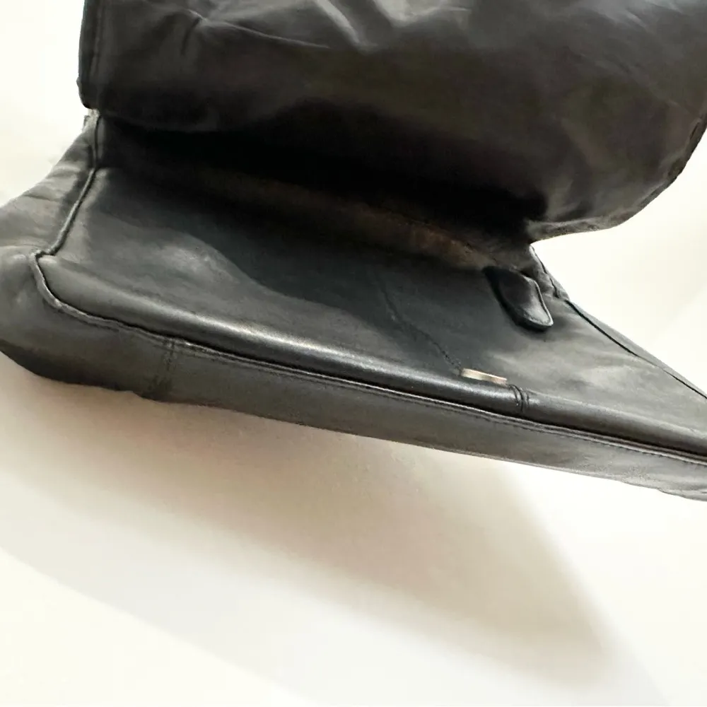 LATICO Black Genuine Leather Tote Bag Handbag Purse Tablet Messenger - Image 6