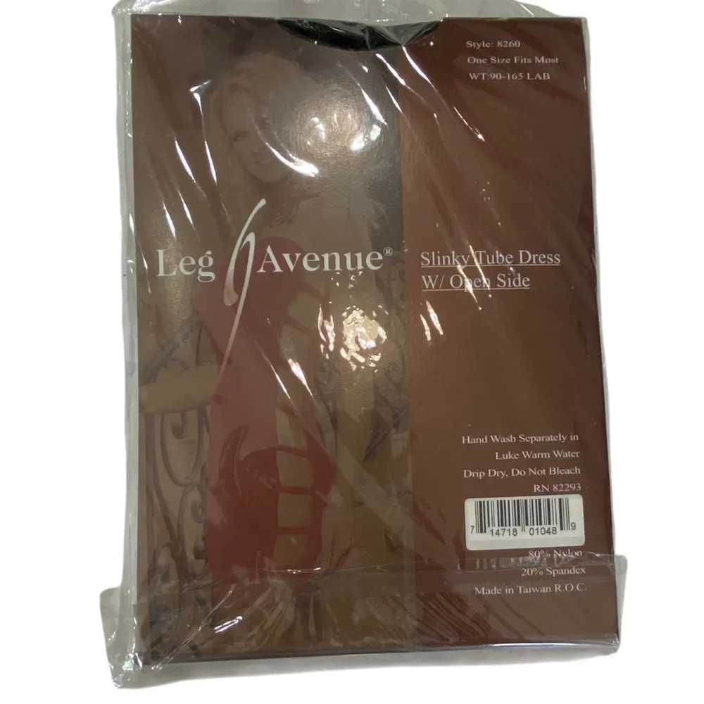 Leg Avenue  Dress Slinky Tube Dress Side Cut Out Tube sexy Bodycon ONE SIZE - Image 5