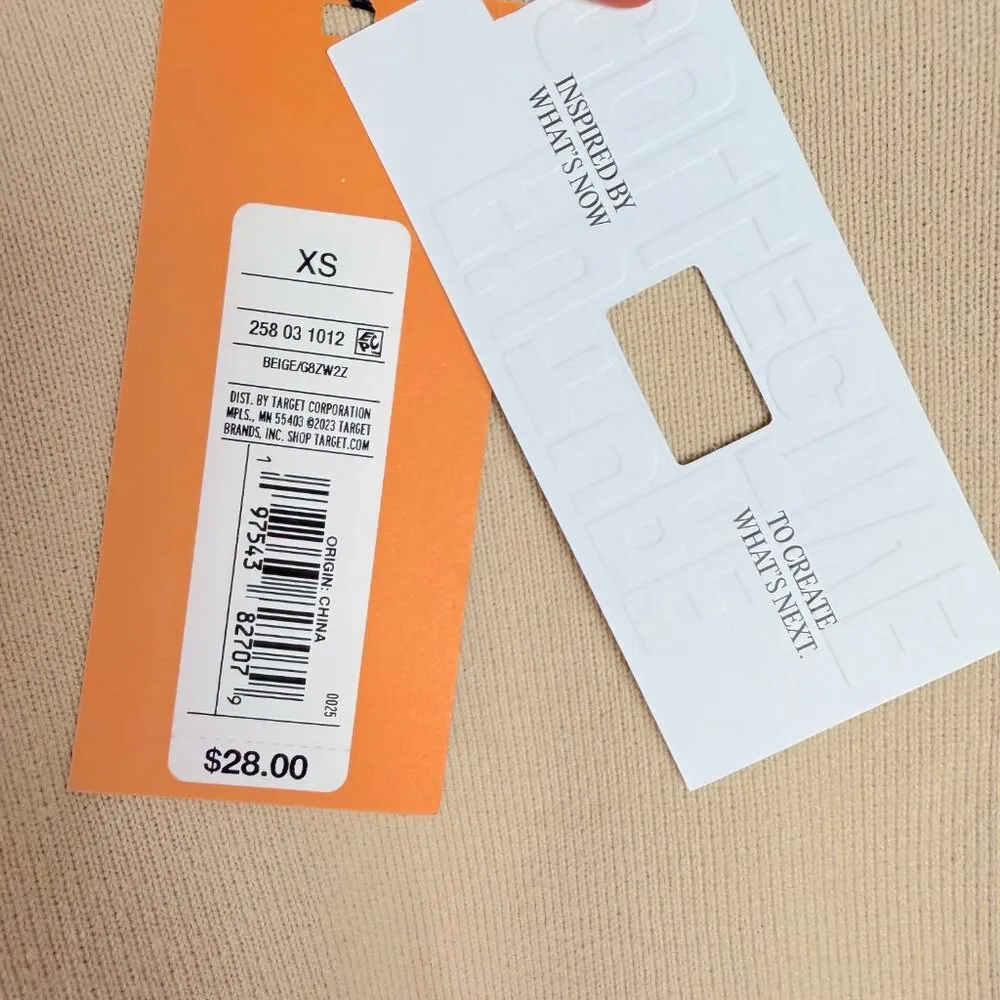 NWT  with Jenny K. Lopez Cropped Crewneck Sweater Beige Size XS - Image 7