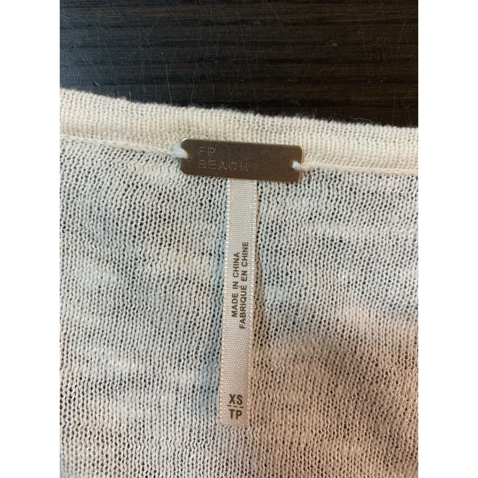 Free People Beach Boho Colorblock Linen Blend Sweater Women XS Oversized Resort‎ - Image 5