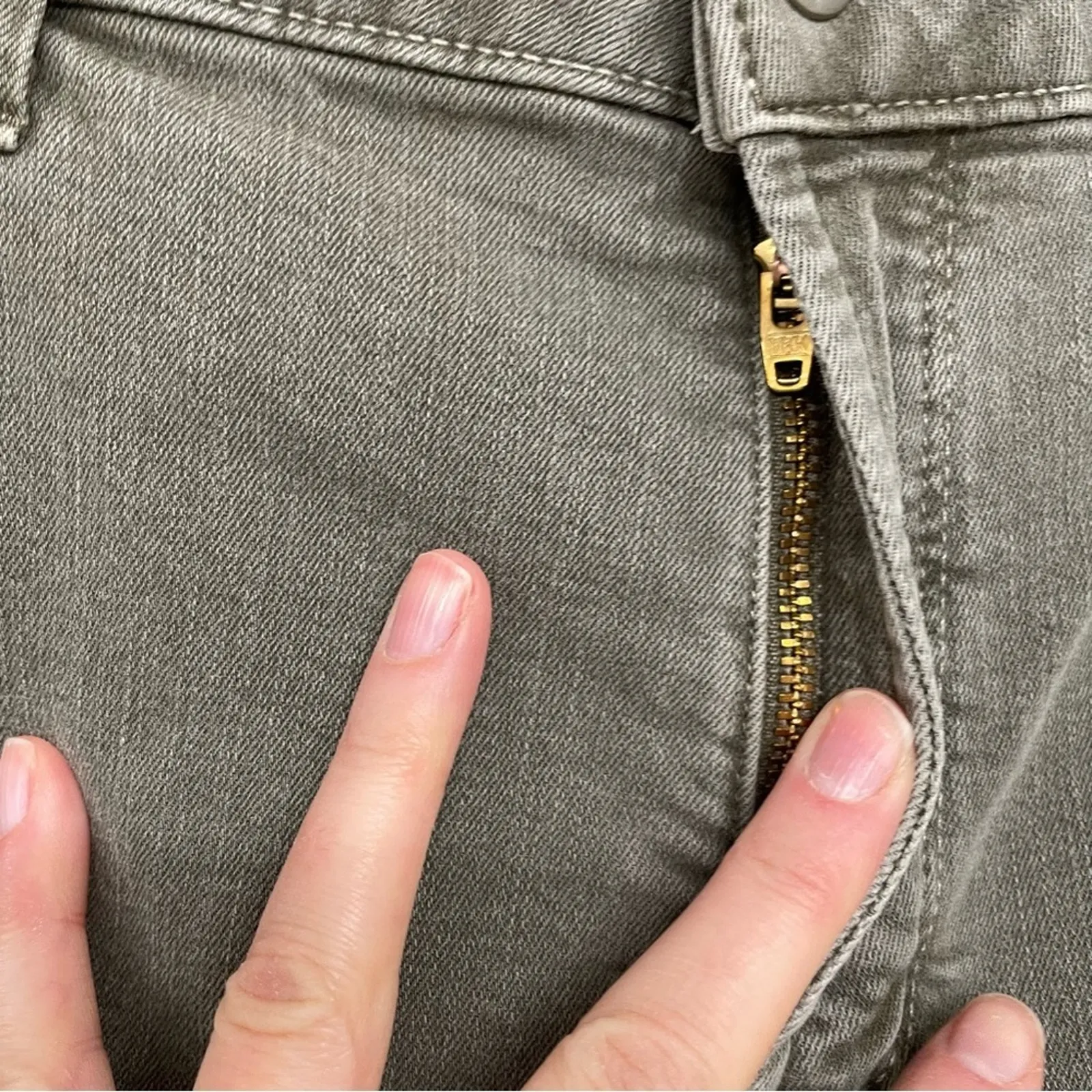 NYDJ Army Green Marilyn Crop Jeans Lift Tuck Technology Womens 14 Fall Denim - Image 6