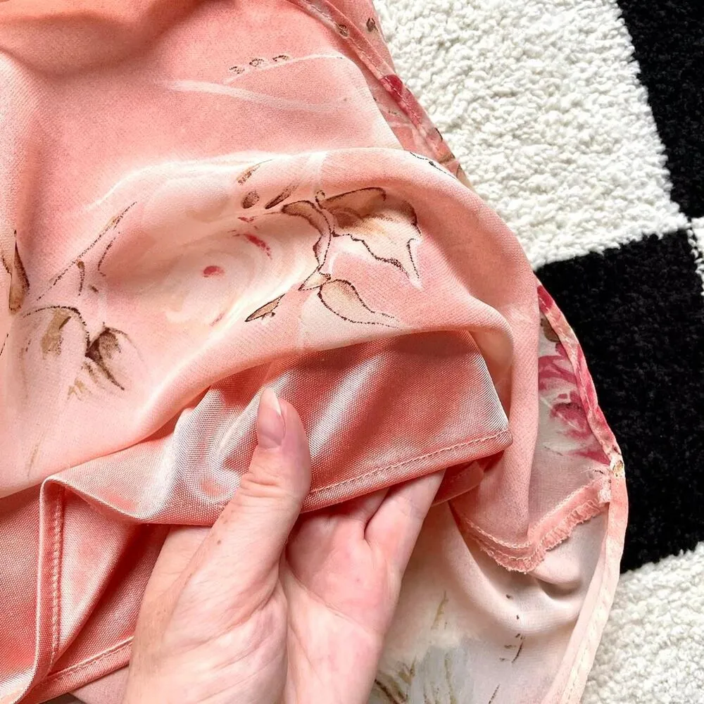 Vintage 90s Pink Floral Fairy Dress Size L - Image 4