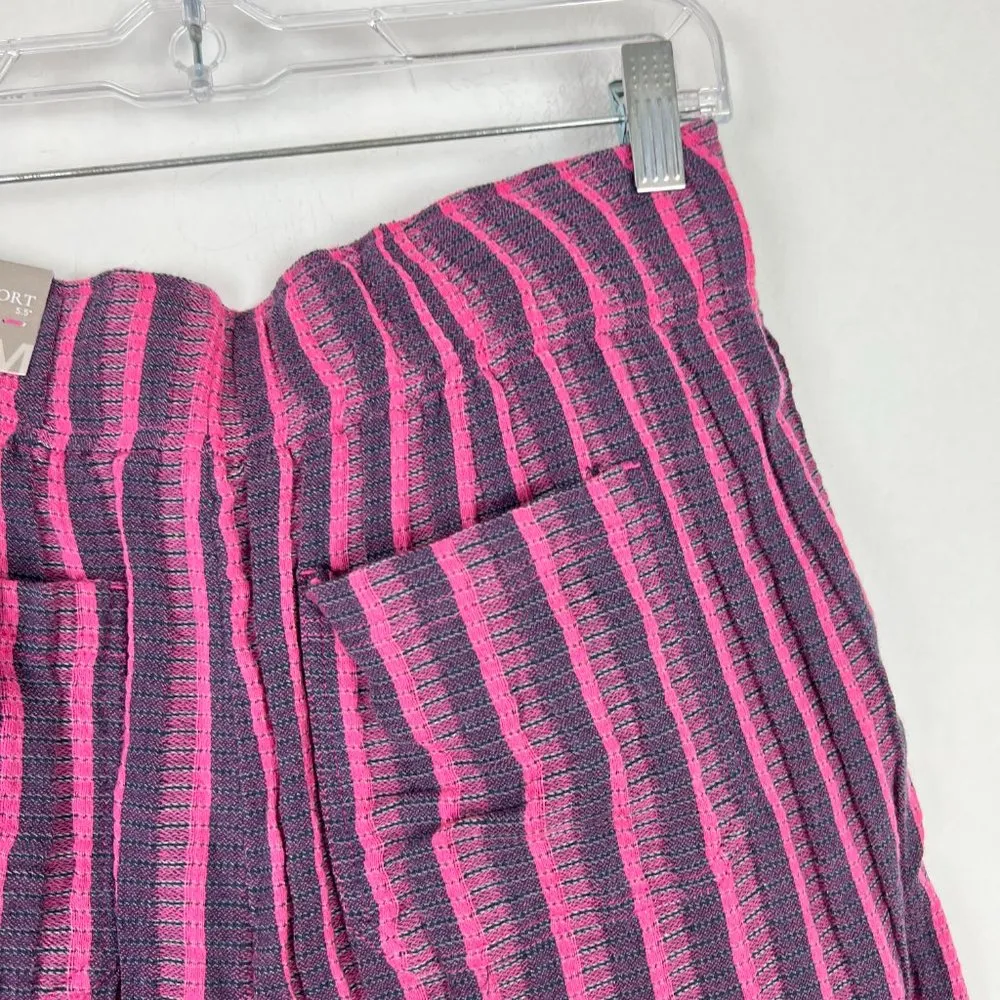 NWT Soft Surroundings Dulcinea Shorts Fuchsia Stripe Wool Size Medium M N1335 - Image 11