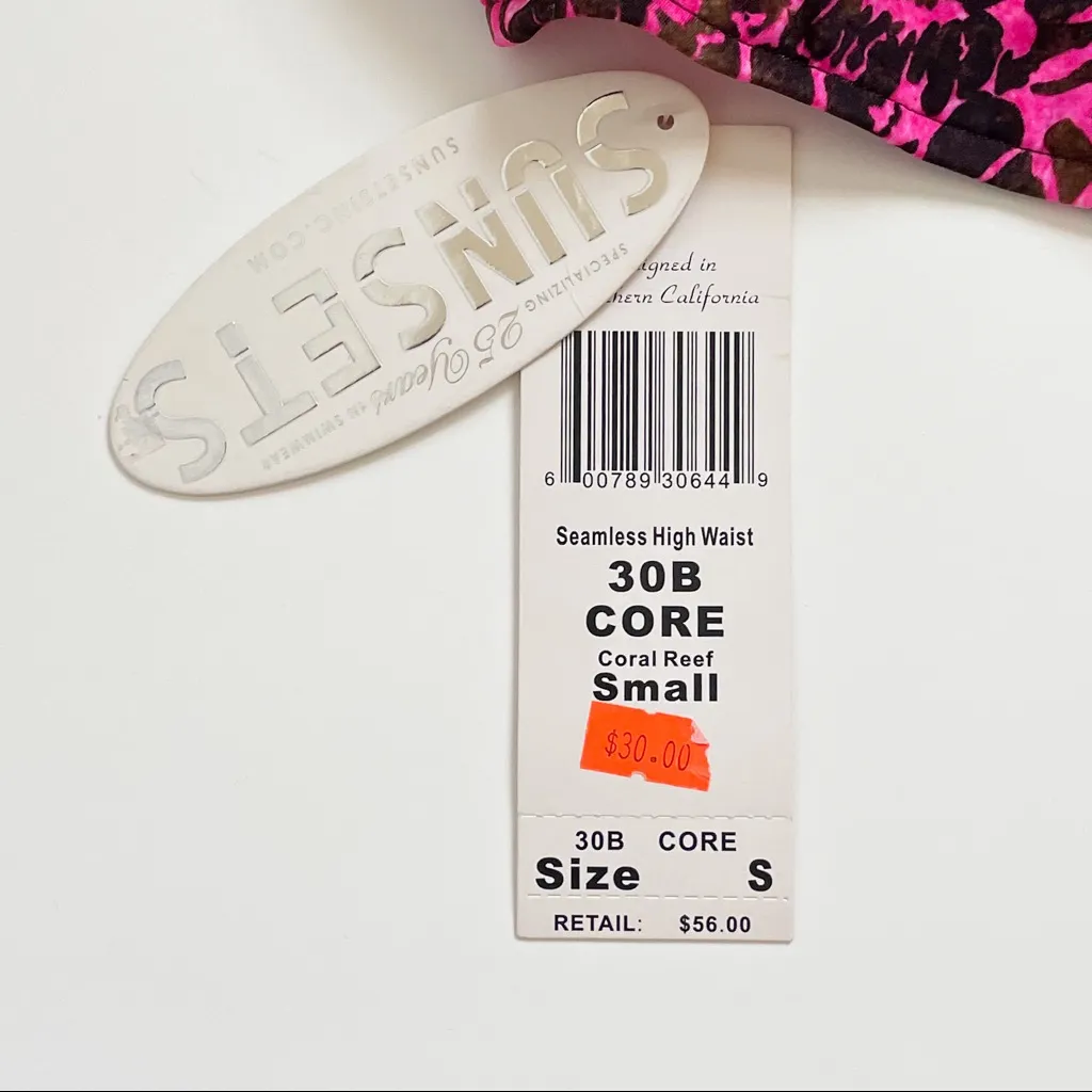 Sunsets Pink Brown Animal Print High Waist Seamless Bikini Bottoms NWT Small - Image 10